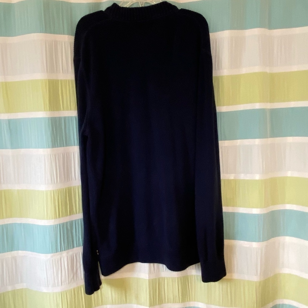 Vintage Eddie Bauer Oversized Cotton Knit Sweater Navy Blue Sz XL - Picture 6 of 9